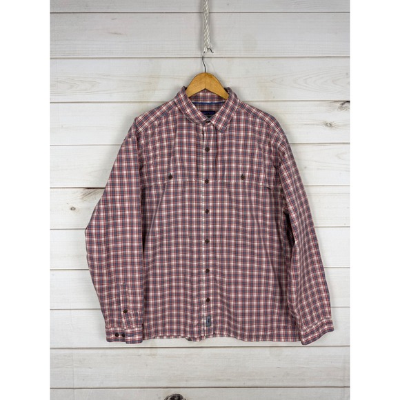 Patagonia Other - Patagonia Shirt Mens XL Red Blue Plaid Long Sleeve Button Down Hiking
